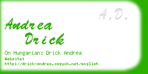 andrea drick business card